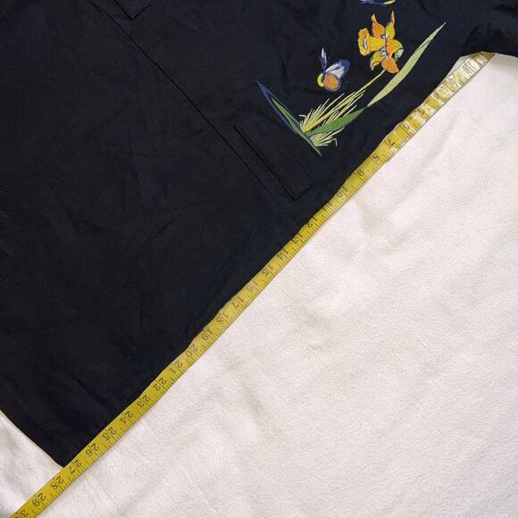 ASOS Black Flower Embroidered 3/4 Sleeve Knee Length Dress- M - Picture 9 of 12